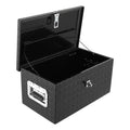 Garvee 20 Inch Truck Bed Tool Box: Heavy Duty Aluminum with Sliding Shelf, Diamond Plate Toolbox for Pick Up Truck RV Trailer, Storage with Side Handle, Lock and Keys - Black