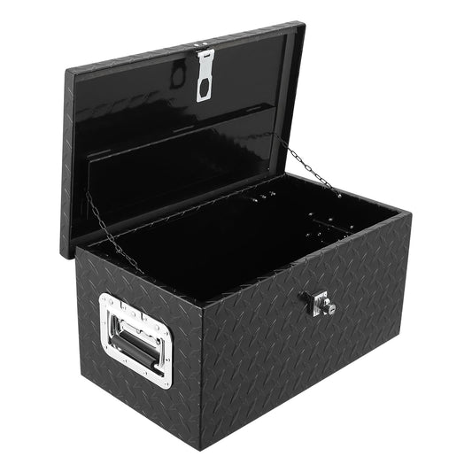 Garvee 20 Inch Truck Bed Tool Box: Heavy Duty Aluminum with Sliding Shelf, Diamond Plate Toolbox for Pick Up Truck RV Trailer, Storage with Side Handle, Lock and Keys - Black