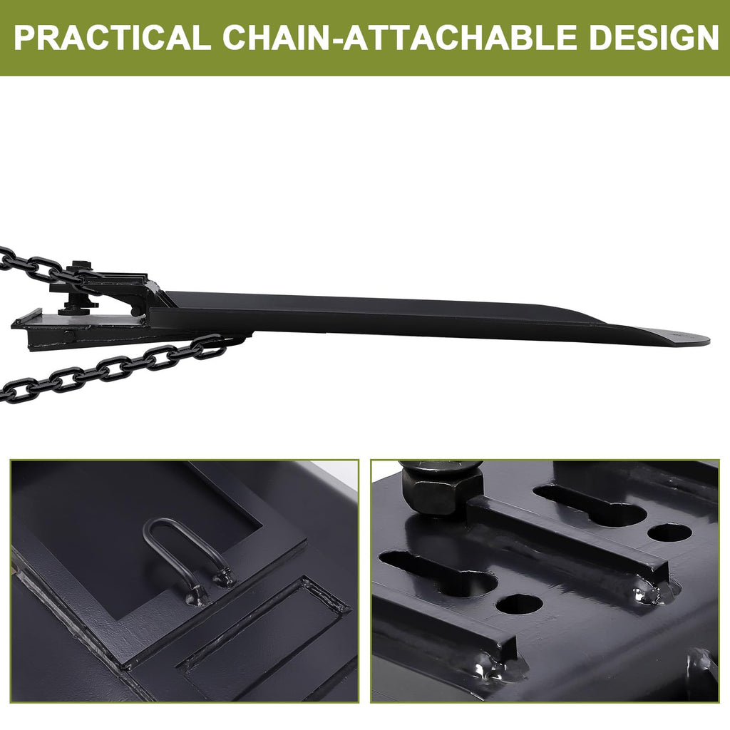 Garvee 46x19 Inch Clamp-On Spade: For Skid Steer, Tractor with Chain Hook