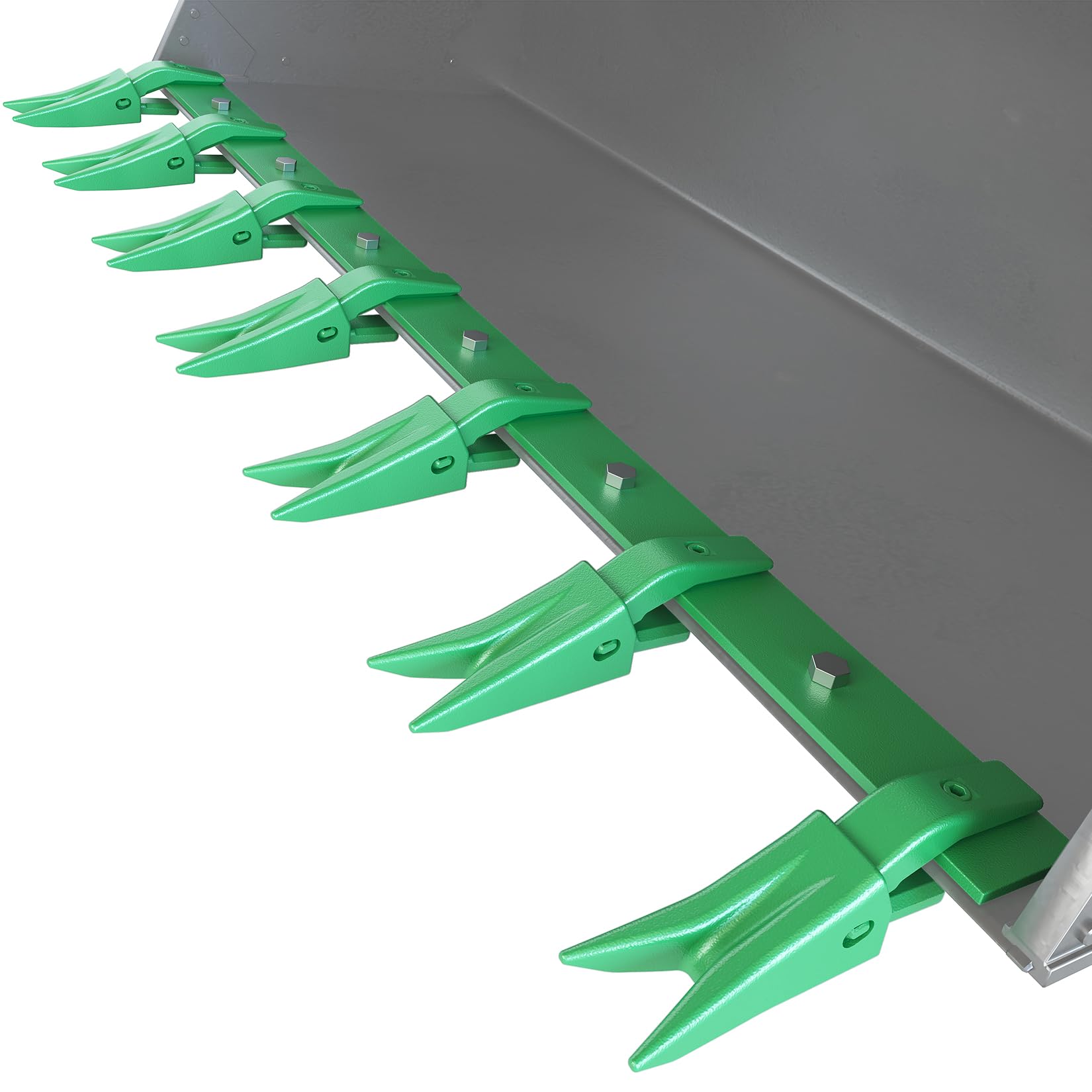 Garvee Bucket Tooth Bar for Sub-Compact Tractor，57" Heavy Duty Tractor Bucket Teeth Fits Bucket Cutting Edges Sized 1/2" or Less with Effortless Installation，Green