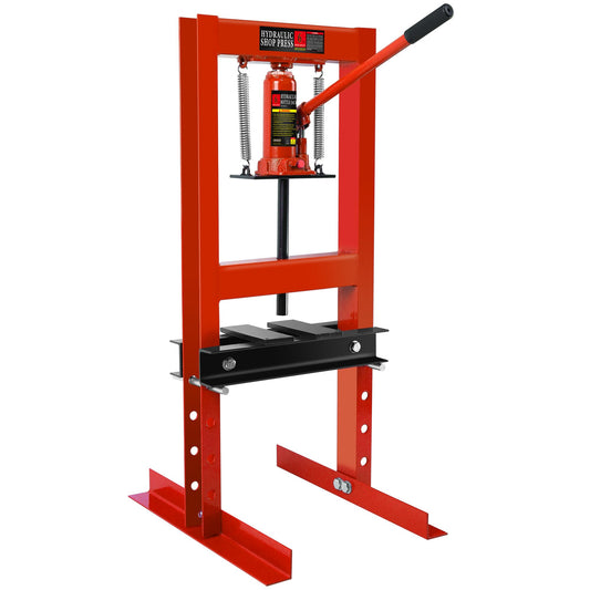 Garvee Hydraulic Press 6 Ton H-Frame Adjustable Shop Press With Stamping Plates For Garage Floor Metalworking, Black