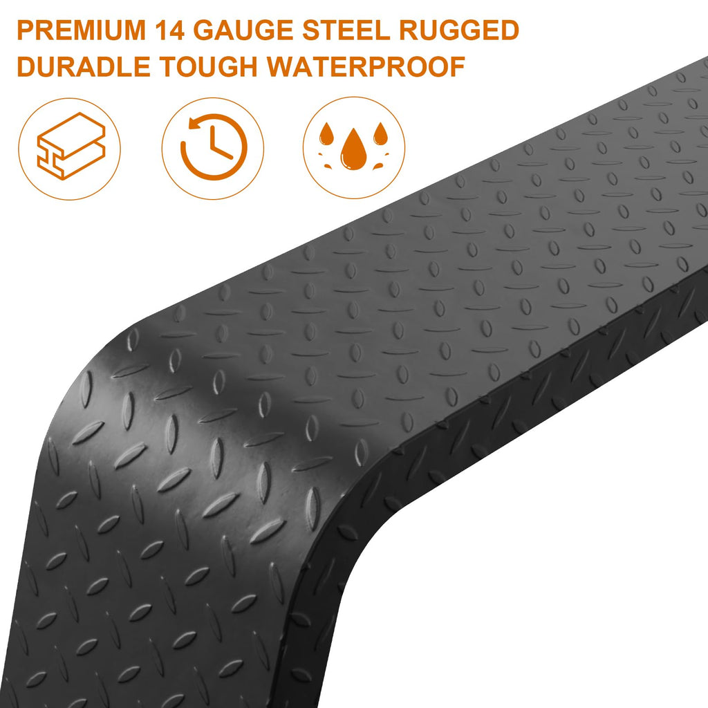 Garvee Trailer Fenders,2 Pack Tandem Axle Trailer Fenders Fit 13"-15" Tires,Heavy Duty Steel Double Axle Trailer Fenders Car Hauler Trailer,Cargo Trailer,Utility Trailer,Landscape Trailer Black