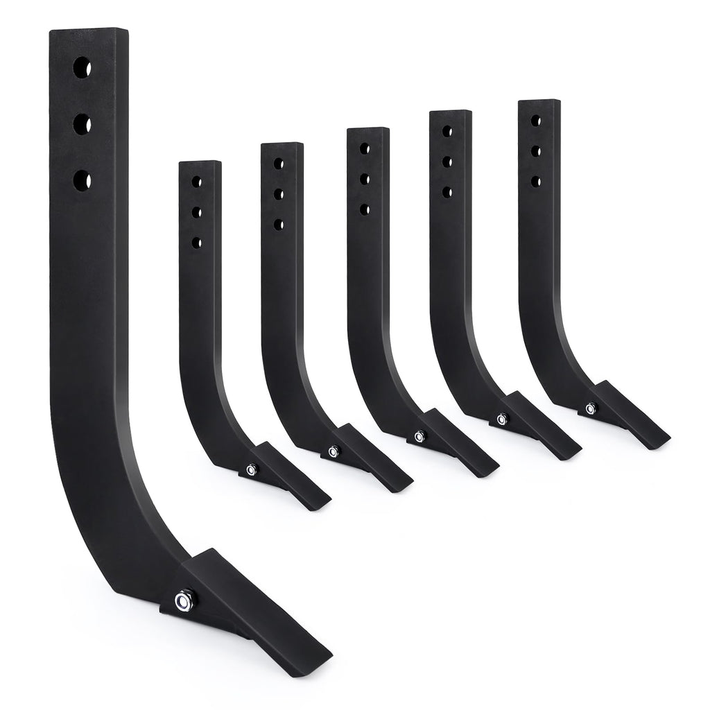 Garvee 16 Inch Box Blade Shank: 3 Holes, Scarifier Shank with Removable Tapered Teeth and Pins, Adjustable Shanks for Digging and Plowing, 6 Pack