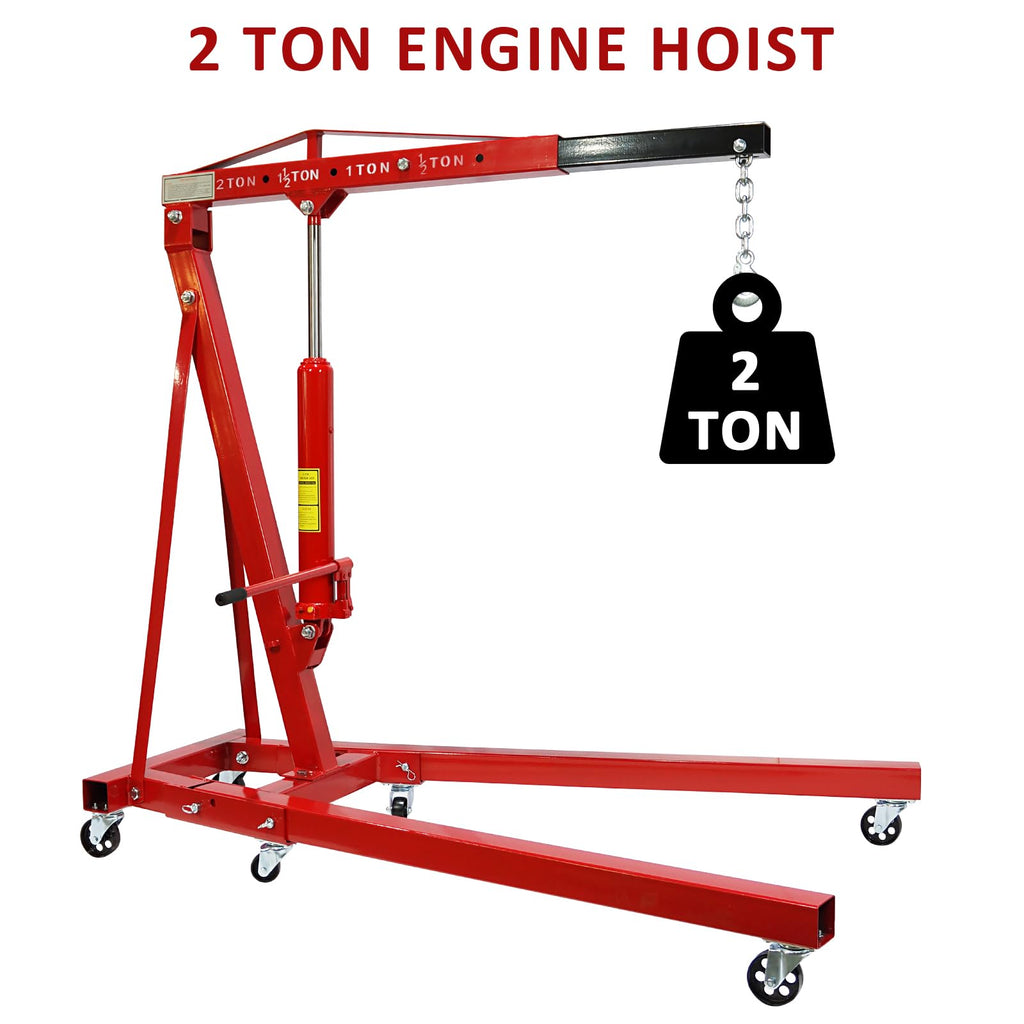 Garvee 2 Ton Folding Engine Hoist, 4400 LBS Lift for Shop Use