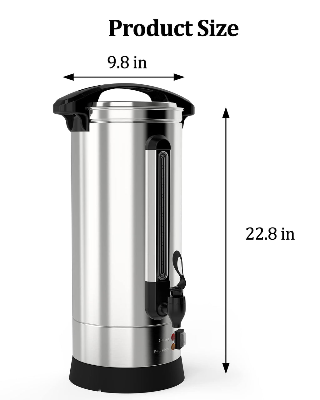 Garvee 10L(65Cup)Coffee Pot, Stainless Steel Coffee Urn with Silicone Faucet for Parties, Office, Catering Events, Meeting Rooms