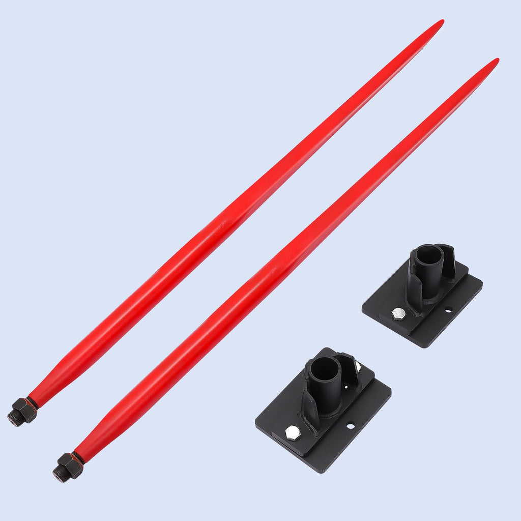 Garvee Two Hay Spear Connectors for 49" Stabilizer Spears - Grade 50 Steel, 7-Position Adjustable Width, Rust-Resistant, 3000lbs Capacity, Suitable for Agriculture