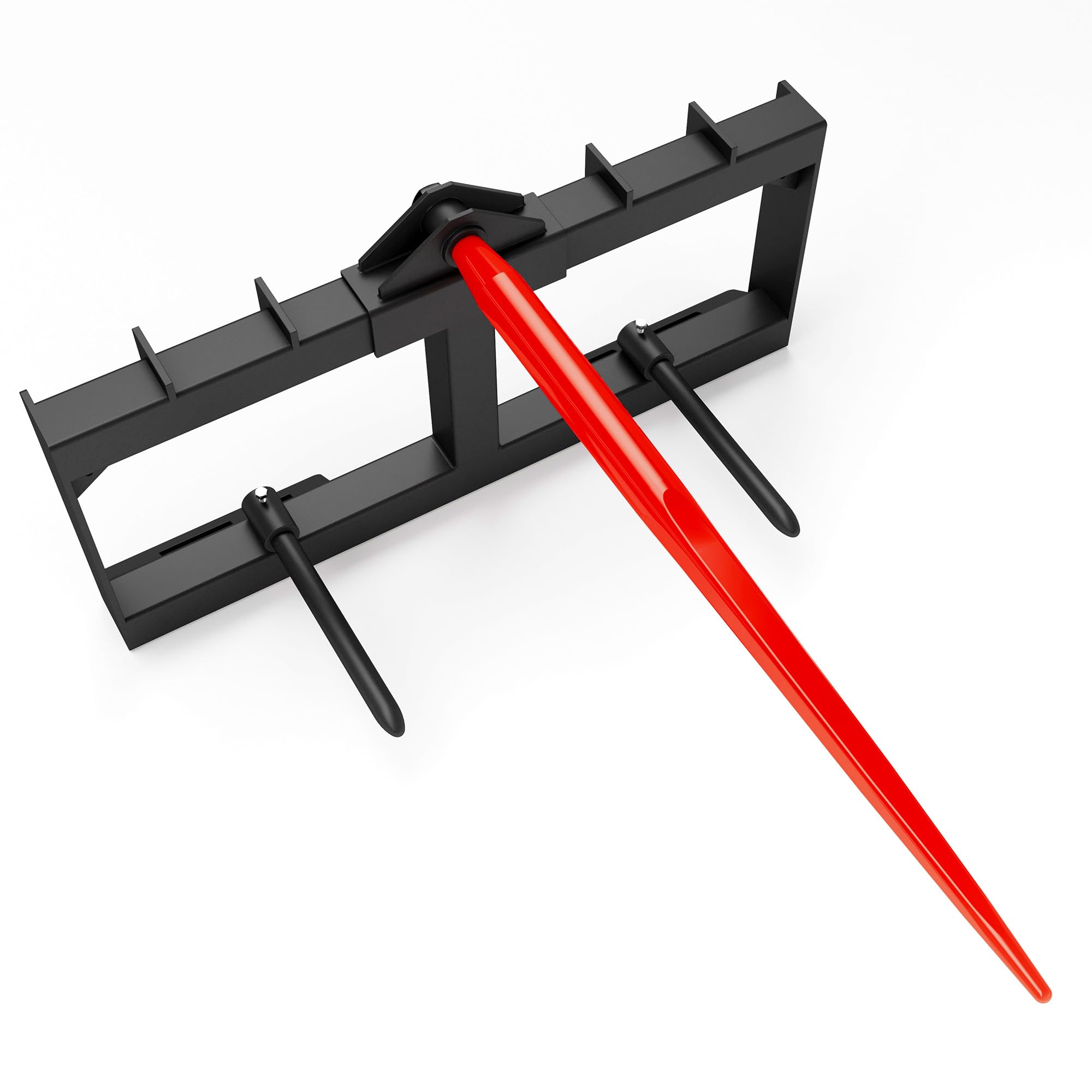 Garvee Skid Steer Hay Frame Attachment: 49" Hay Bale Spear, 2x17" Stabilizer Spears, 3000 lbs Load Capacity, Quick Attach for Tractors & Skid Steer Loader