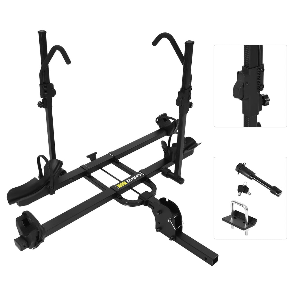 Garvee Hitch Mount Bike Rack for Ebikes - 2 Bike E-Bike Rack with Tilt & Fold, 200lbs Capacity, Fits 2" Receiver & Up to 5" Fat Tires for Cars, SUVs, Trucks, RVs