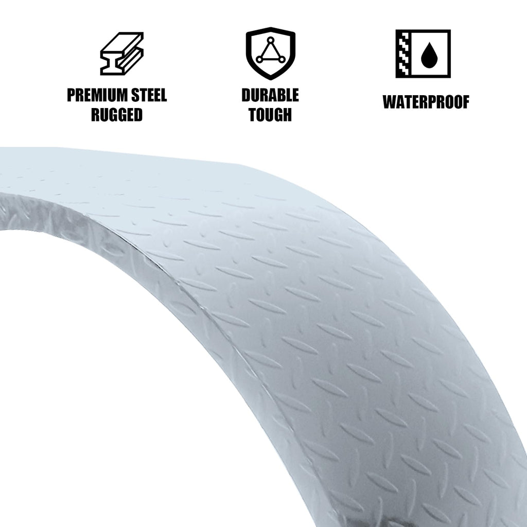 Garvee 2Pcs Trailer Fenders, 66" x 9.1" x 20" Tandem Round Trailer Fenders, Heavy Duty Steel Double Axle Trailer Fenders Compatible with 13-15 Inch Wheels, Grey
