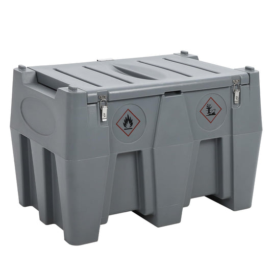 Garvee 128 Gallon Portable Fuel Tank with Pump - 10GPM High-Flow 12V DC Self-Priming Fuel Transfer Pump, 13.1ft Hose, and Auto Fueling Nozzle for Gasoline & Diesel, Grey