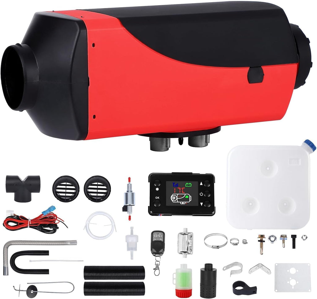 Garvee Diesel Air Heater 12V, 10L Tank, Diesel Heater 2KW, Muffler, Diesel Parking Heater with LCD Thermostat Monitor & Remote Control for Trucks, Trailer, Boat and Motor-Home