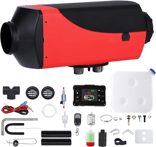Garvee Diesel Air Heater 12V, 10L Tank, Diesel Heater 2KW, Muffler, Diesel Parking Heater with LCD Thermostat Monitor & Remote Control for Trucks, Trailer, Boat and Motor-Home