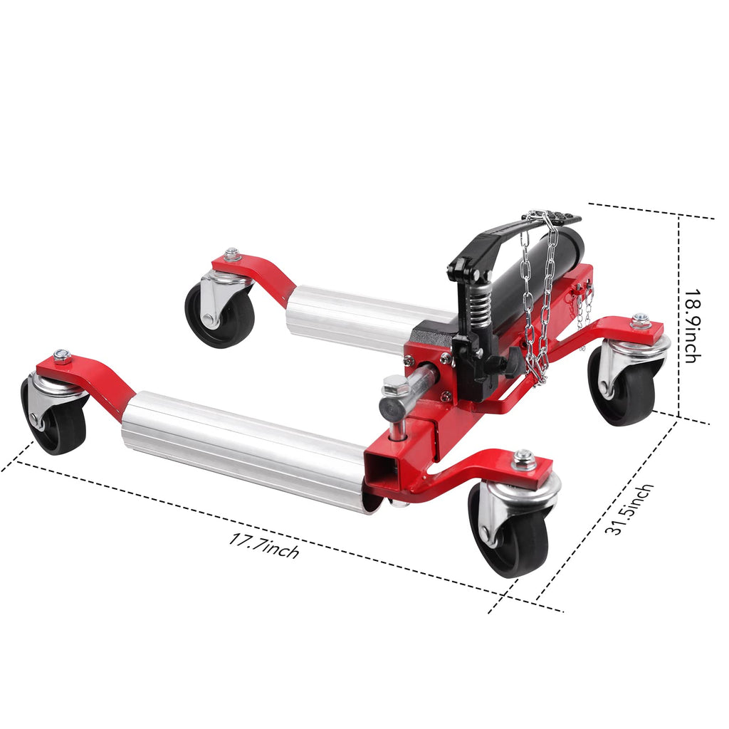 Garvee 2PC Wheel Dolly, 1500LBS Capacity Car Dolly with Hydraulic Tire Jack for Vehicle Positioning for Truck RV Trailer