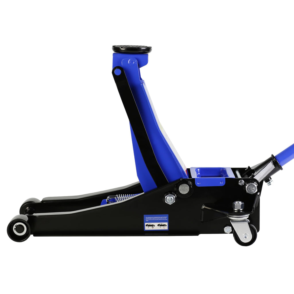 Garvee 3 Ton Hydraulic Floor Jack with Dual Pump for Auto Repair 6600 Lbs Capacity Blue-Black, 3.3"-18.5" Lifting Range