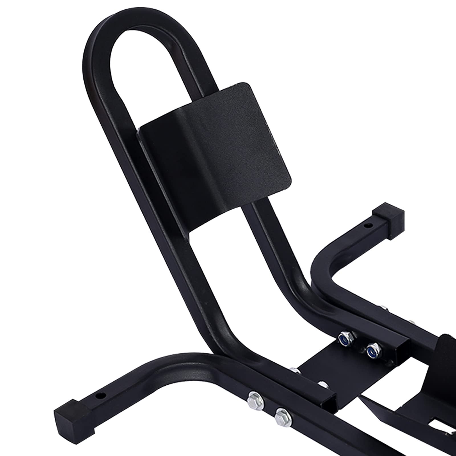 Garvee Black Adjustable Trailer Motorcycle Wheel Chock Stand Heavy Duty Tube Front One Size