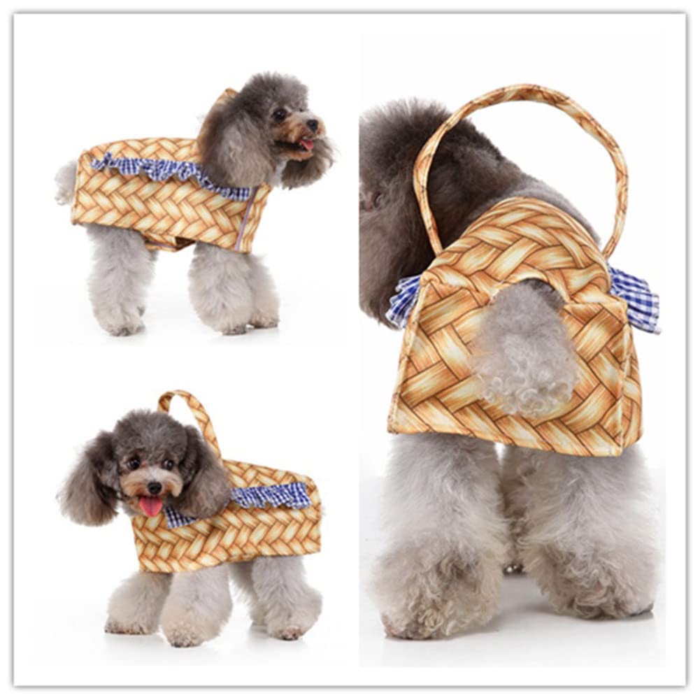 Garvee Dog Costumes Pet Dog Basket Costumes Funny Dress Up Clothes Pet Supplies for Halloween Christmas Birthday Party S