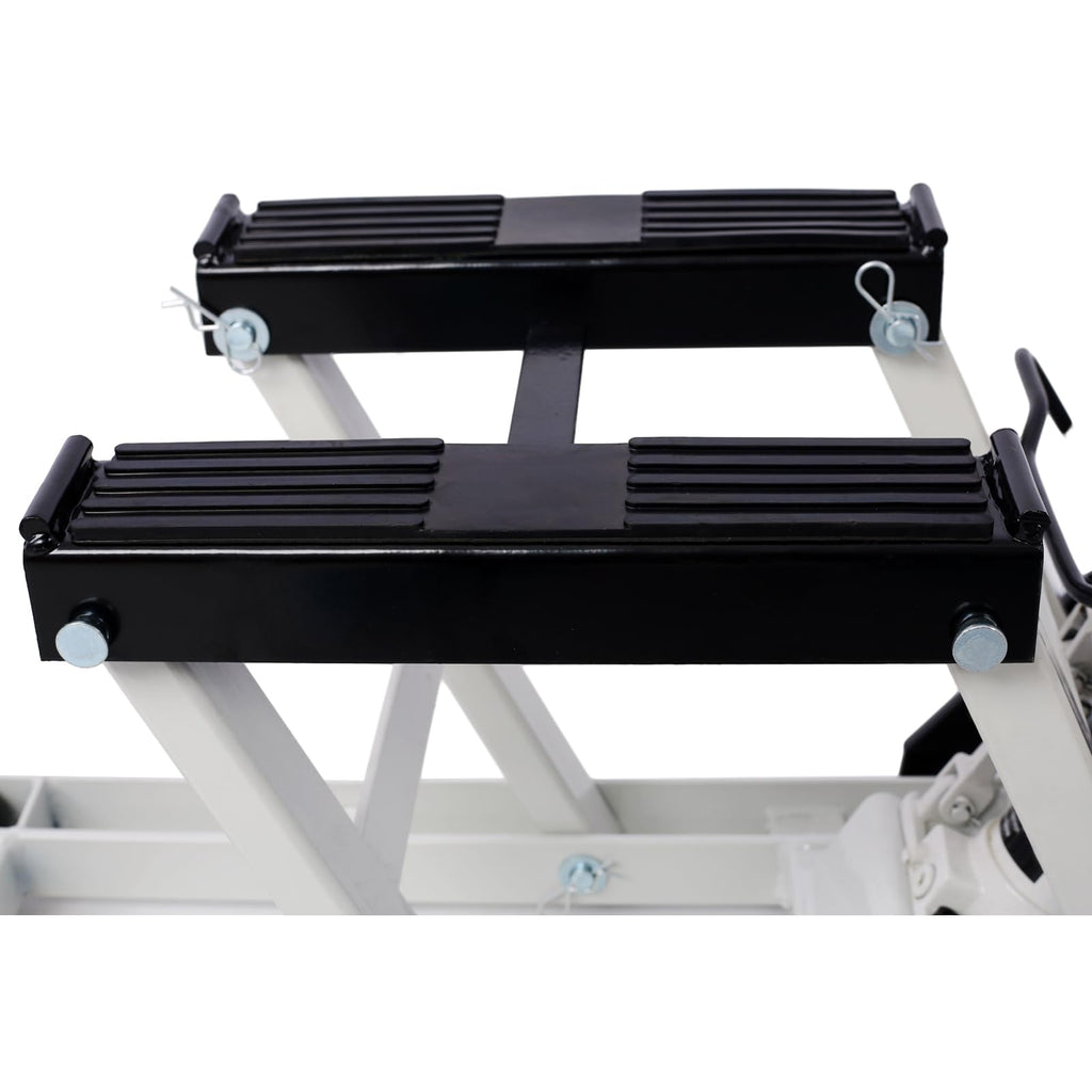 Garvee Hydraulic Motorcycle Jack Lift Table With Straps For Bike ATV Dirt Bikes 1500 LBS Capacity Grey