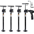 Garvee 4 Pack RV Slide Out Supports Jack with Flat Top Support Block, 21"-49" Adjustable, Heavy-Duty 20,000lbs, Drill & Hand Crank Compatible for Campers & RVs