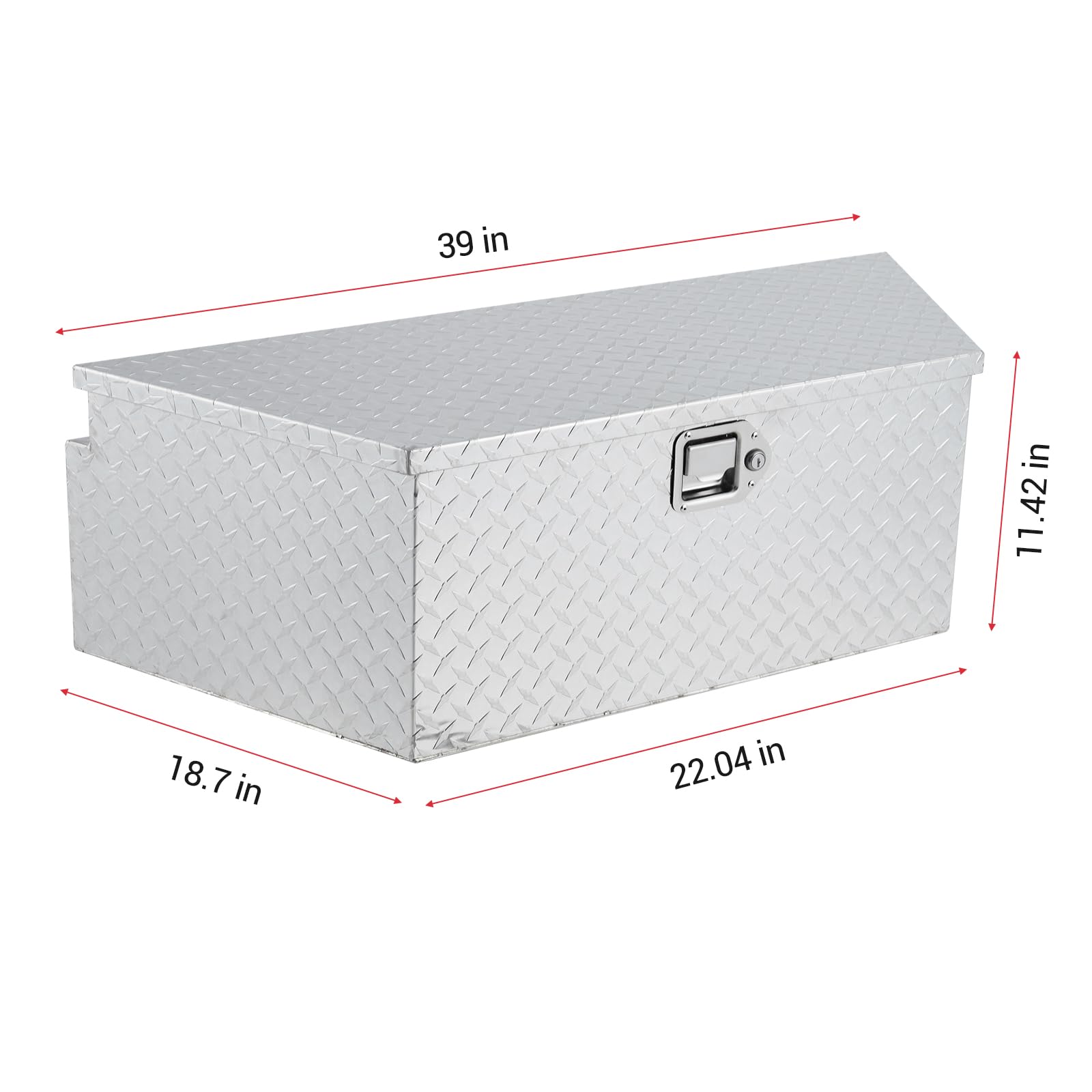 Garvee 39Inch Trailer Tongue Boxes,Heavy Duty Aluminum Trailer Tool Box With Lock and Keys,Diamond Plate Storage Box,Waterproof Trailer Box for Pick Up Truck Bed,RV Trailer