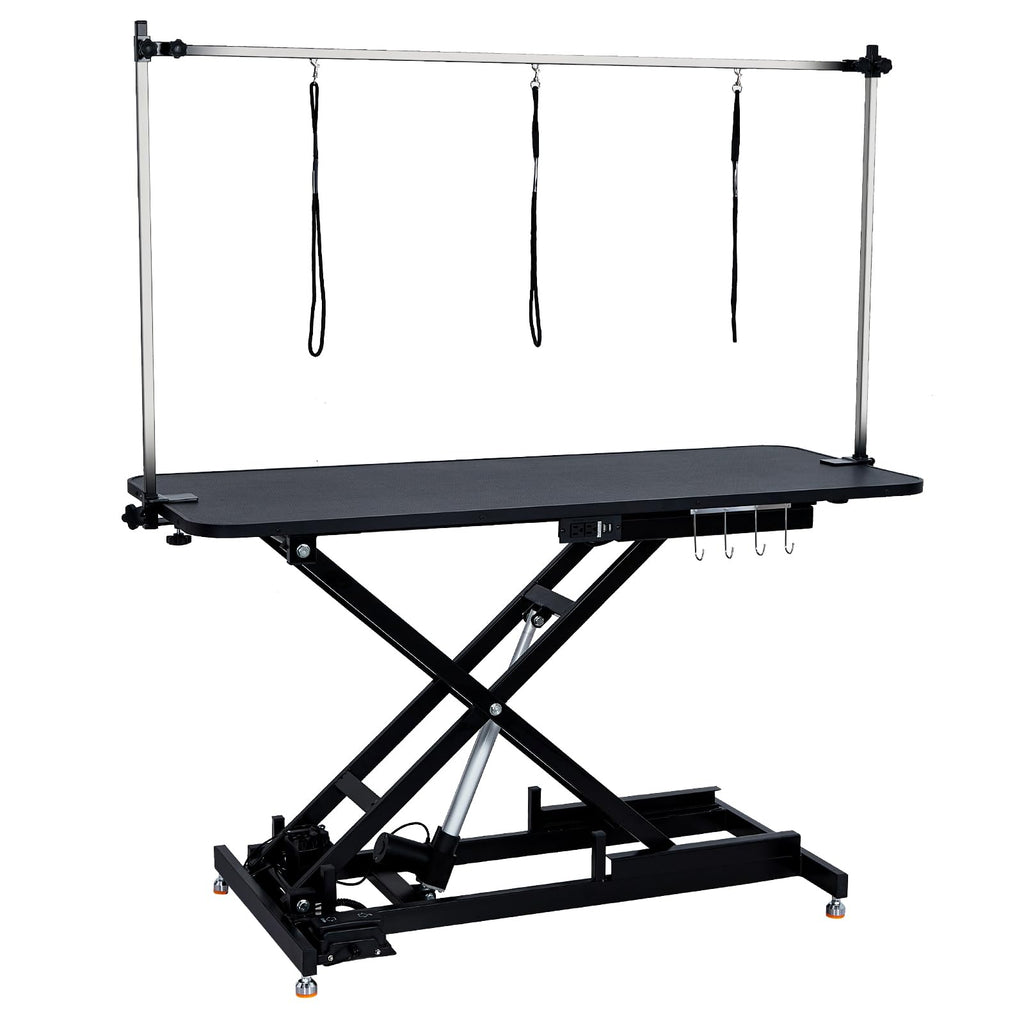Garvee 60" Hydraulic Dog Grooming Table for Pet, Heavy Duty Structural Hydraulic Max Load 350Lbs Professional Pet Grooming Table with Adjustable Overhead Arm & Noose Height Range 9.4''-39.4''