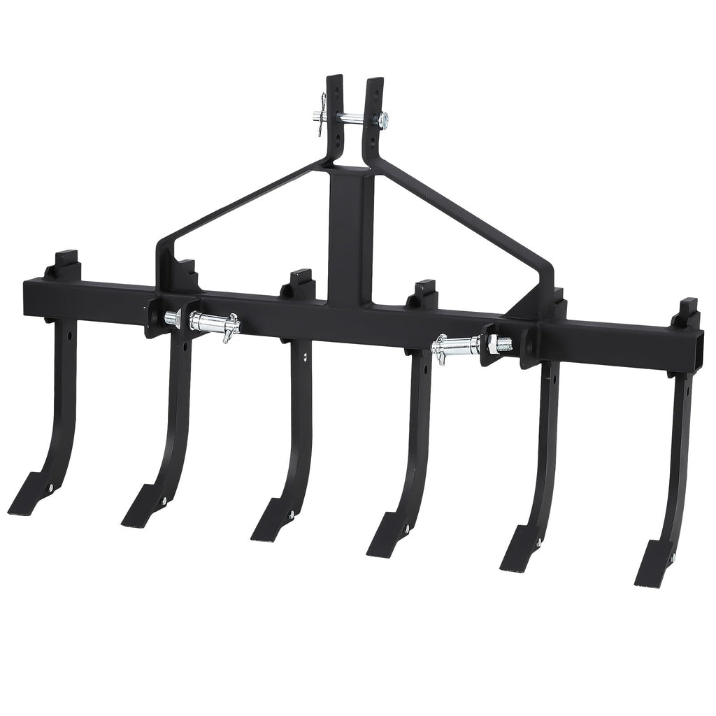 Garvee Plow Scarifier 46 Inch Width Detachable Cultivator with 6 Adjustable Scarifier Shank, 3 Point Scarifier for Easy Mounting
