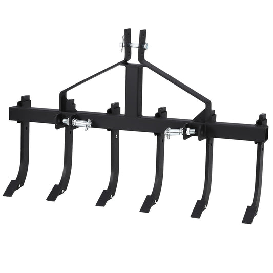 Garvee Plow Scarifier 46 Inch Width Detachable Cultivator with 6 Adjustable Scarifier Shank, 3 Point Scarifier for Easy Mounting
