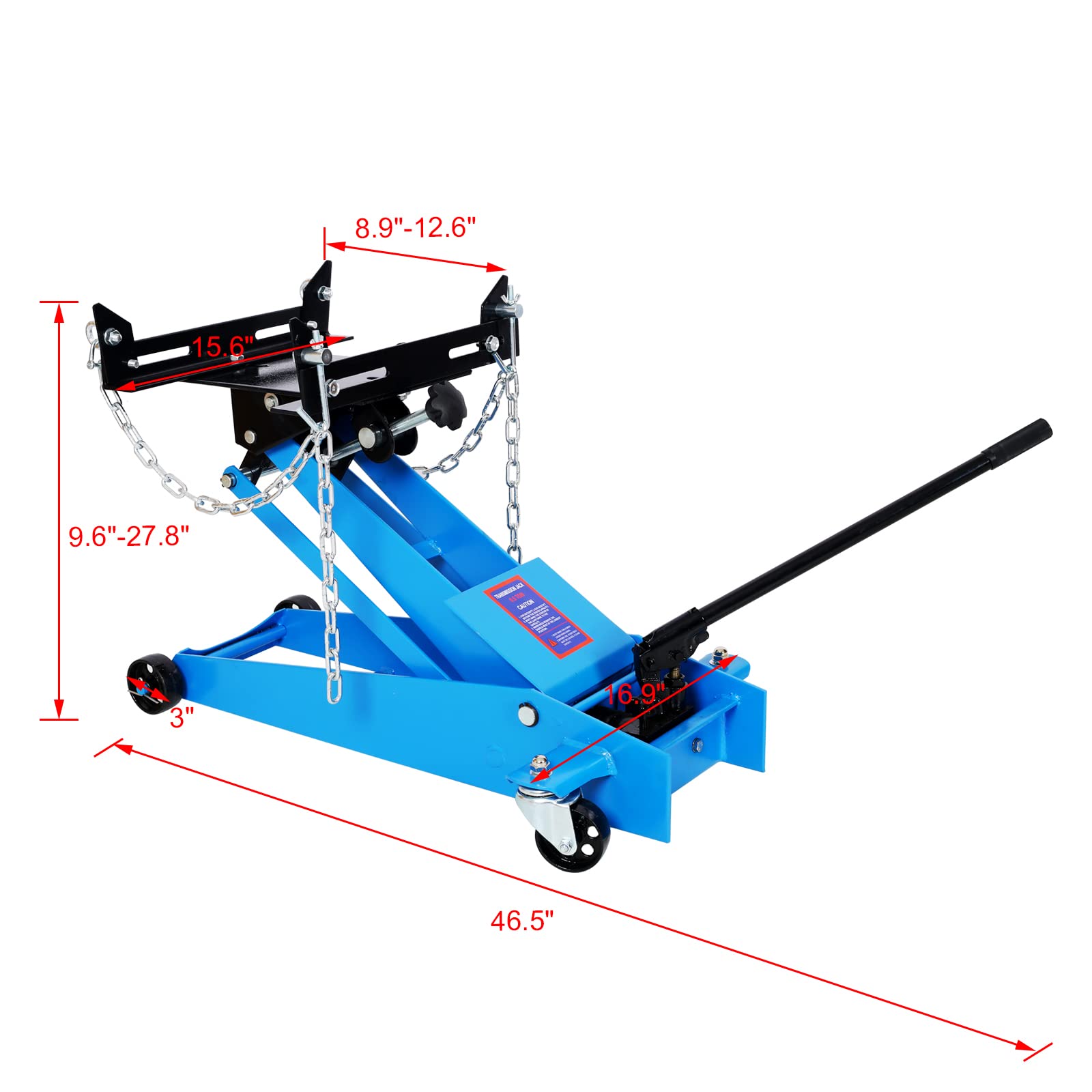 Garvee Hydraulic Transmission Service Floor Jack 1/2 Ton Capacity Low Profile Hydraulic Floor Jack for Trucks Blue