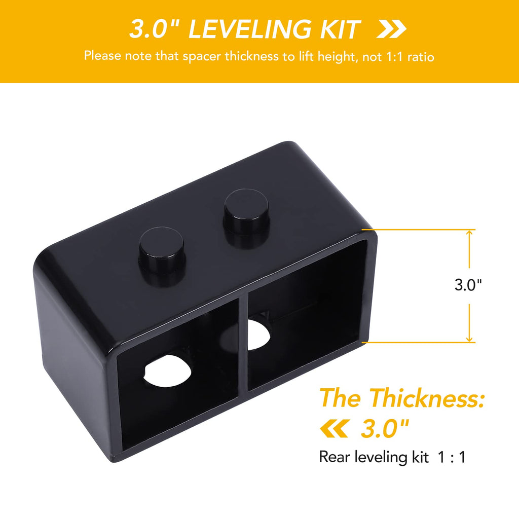 Garvee 3 Inch F150 Leveling Lift Kit, Rear Blocks & U-bolts Set