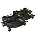 Garvee Car Wheel Dolly Set 4 Heavy Duty Steel Tire Skates Gloves Lockable Casters Handle Van Positioning Jack Lifter Garage