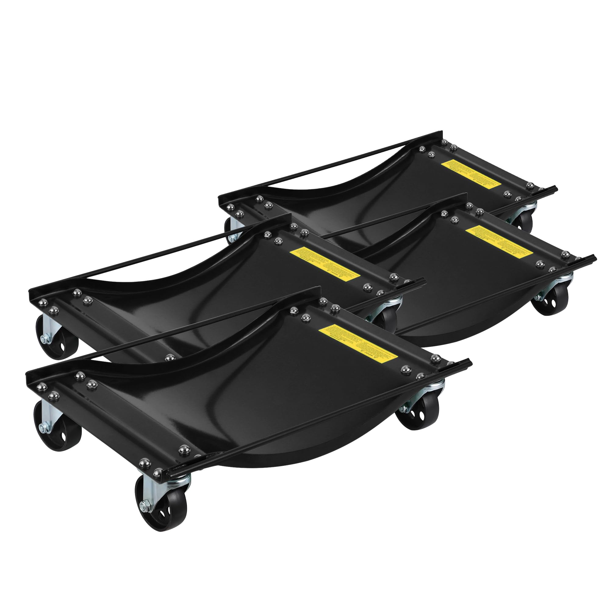 Garvee Car Wheel Dolly Set 4 Heavy Duty Steel Tire Skates Gloves Lockable Casters Handle Van Positioning Jack Lifter Garage
