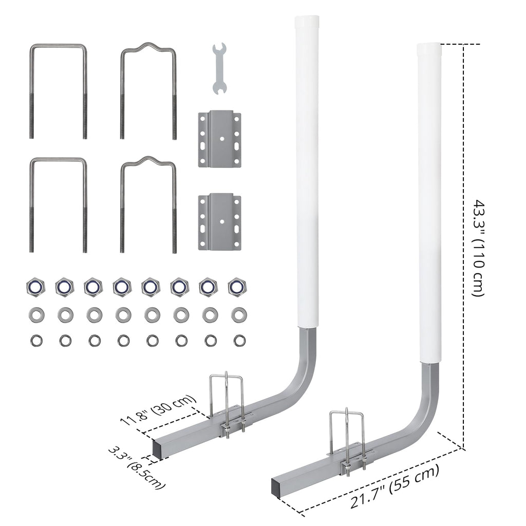 Garvee 40" 2PCS Boat Trailer Guide, Adjustable width Trailer Guide Poles, Rustproof Steel Trailer Guide, Trailer Guides with PVC Pipes, without Light