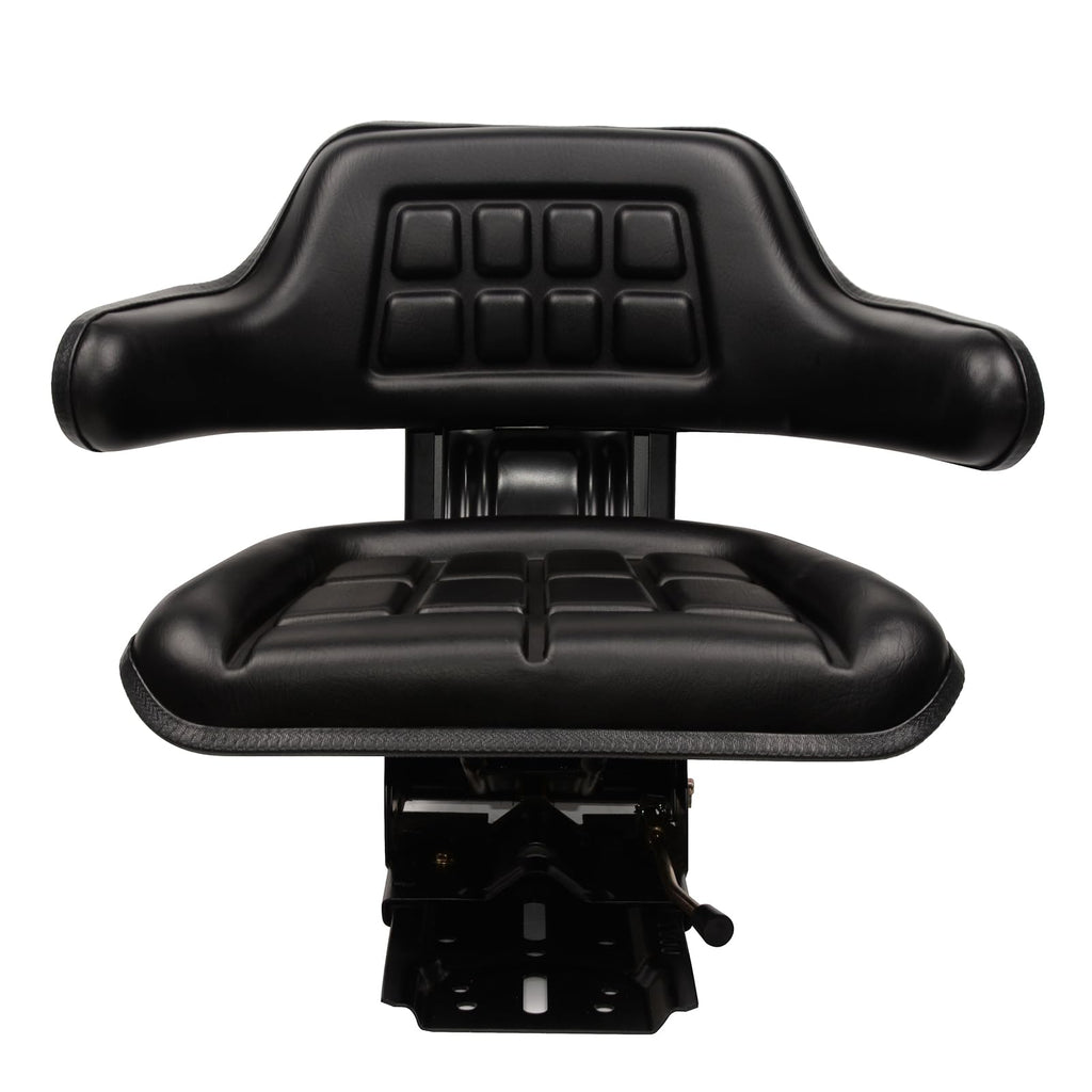 Garvee Universal Forklift Seat Wrap Around Adjustable Tractor Suspension Seat with Micro Switch for Ford Massey Ferguson, 50-120kg Support, Black