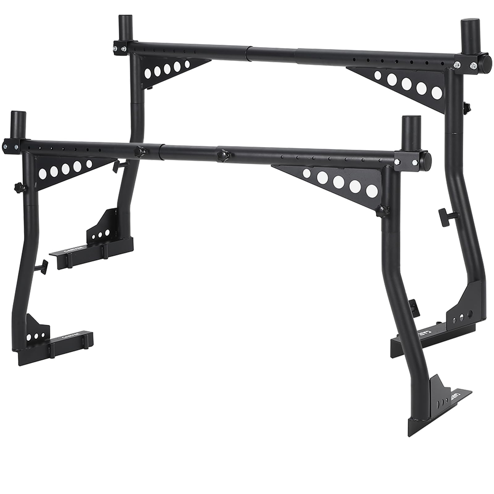 Garvee 48-72 Inch Extendable Truck Ladder Rack Adjustable Steel Bed Rack Heavy Duty No-Drill Utility System for Pickup Trucks Black