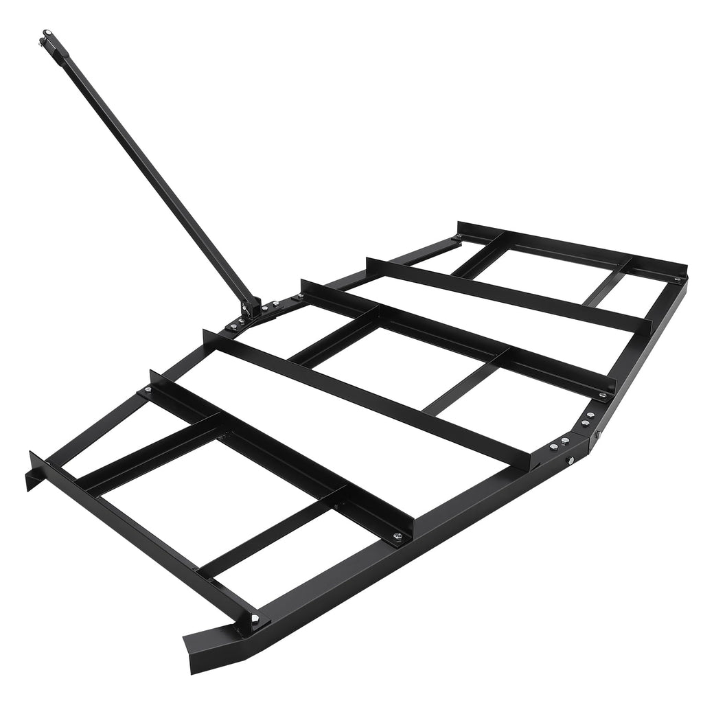 Garvee Driveway Drag 84" Width, Tow Behind Drag Harrow 35" Length, Driveway Tractor Harrow with Pin-Style Hitch, Heavy Duty Steel Driveway Grader for ATV, UTV, Garden Lawn Tractors - 84"with Connecting rod