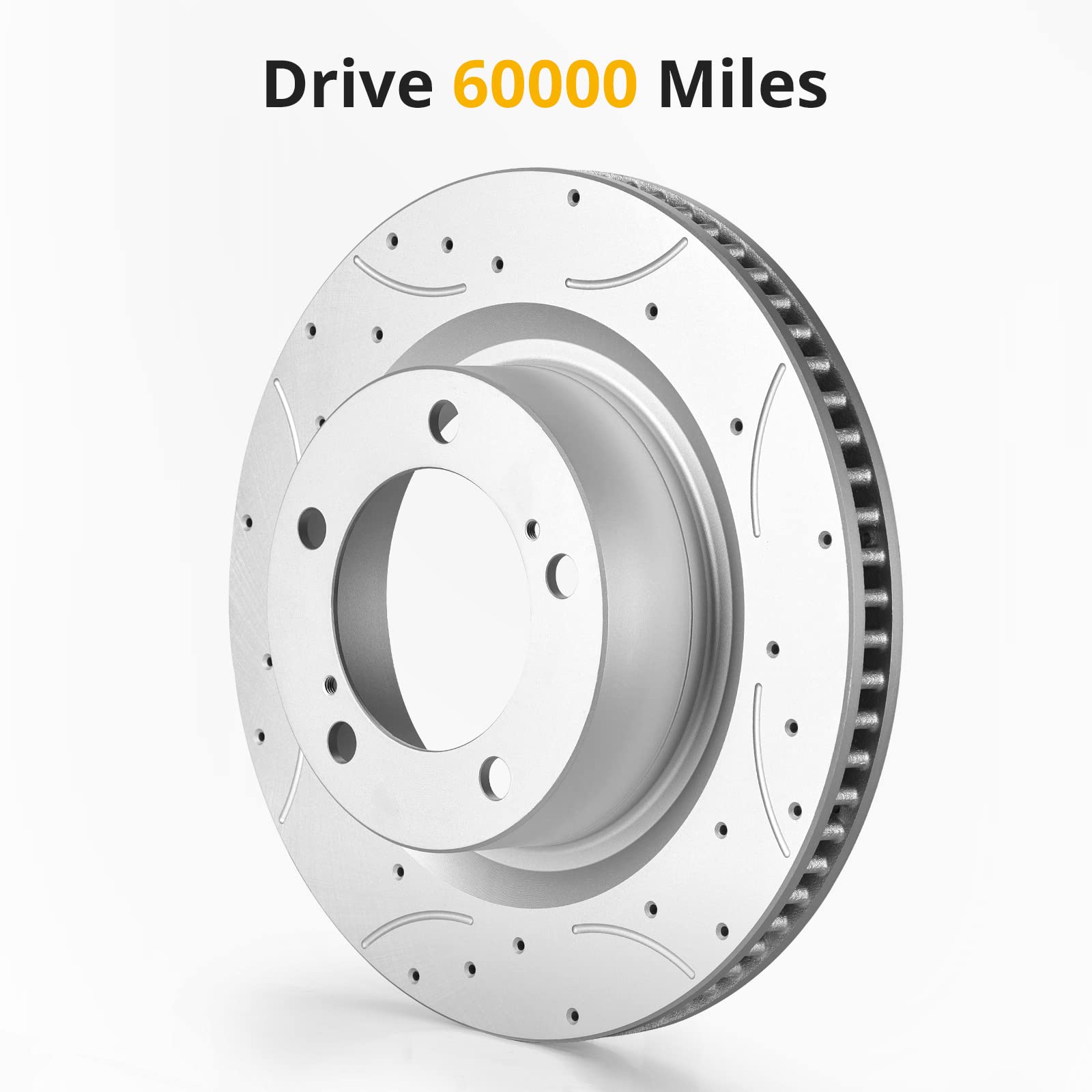 Garvee Rear Brake Rotors Disc Drilled And Slotted For 2013-2020 Fusion 2013-2016 MKZ Aluminum-Zinc Coating Rust Resistant