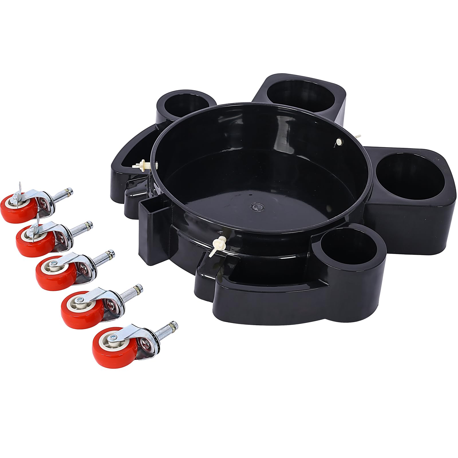Garvee 11.2 Inch Bucket Dolly With 5 Roll Swivel Casters For Car Wash And Garage, Removable, Durable Polypropylene, Black
