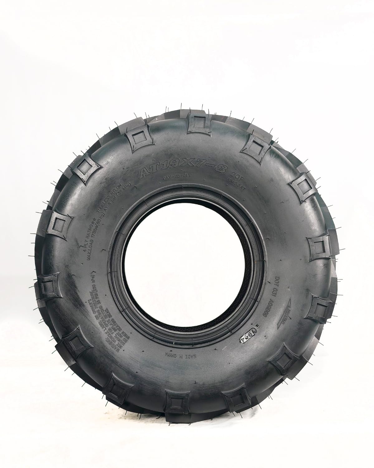 Garvee 19x7-8 ATV Tires 2-Pack, 4PR All Terrain Tubeless Off-Road Tires with Reinforced Sidewall Tread Armor, Trail Sand, Black