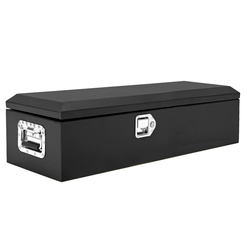 Garvee 39 Inch Steel Truck Bed Tool Box - Diamond Plate Design with Side Handles and Locking Keys, Compact and Durable Storage for Pickup Trucks, RVs, and Trailers, Black