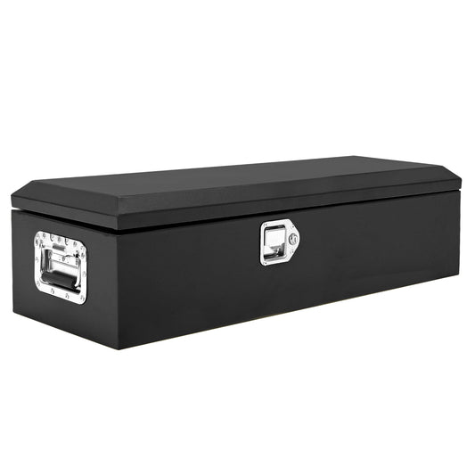 Garvee 39 Inch Steel Truck Bed Tool Box - Diamond Plate Design with Side Handles and Locking Keys, Compact and Durable Storage for Pickup Trucks, RVs, and Trailers, Black