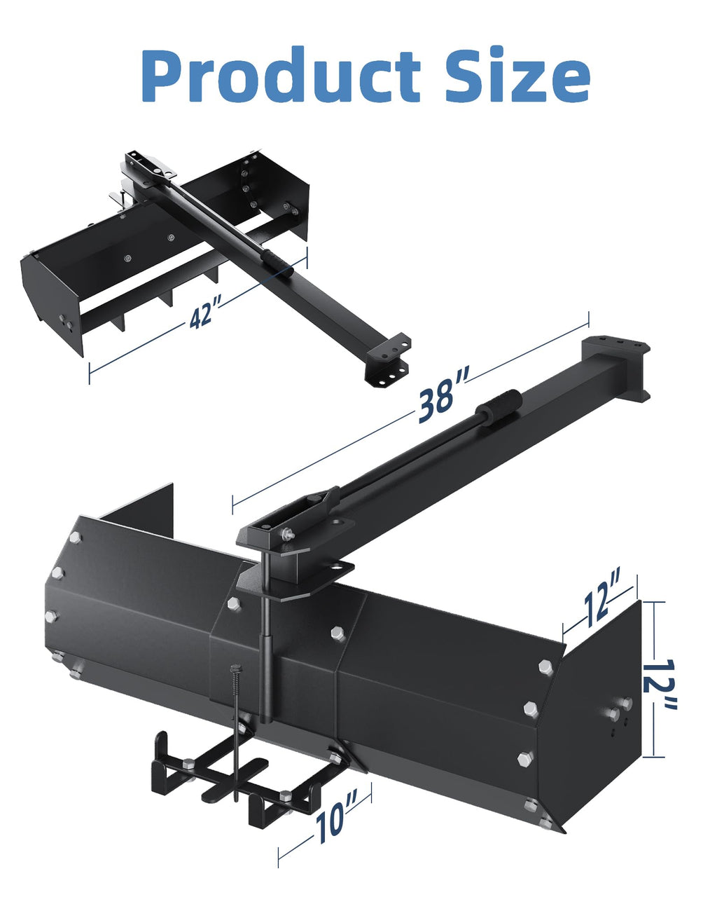 Garvee Sleeve Hitch Tow, Carbon Structural Steel for Turning Over The Soil & Shoveling Snow, Black, 42"