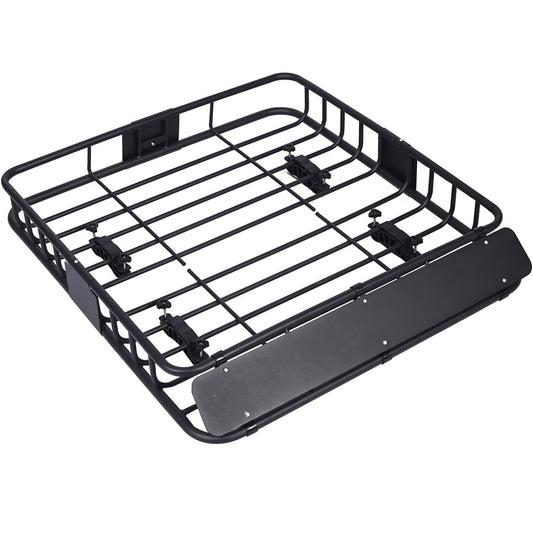 Garvee 38.5 x 43 Inch Universal Roof Rack Cargo Carrier Basket for Camping Traveling, Durable Black Luggage Holder