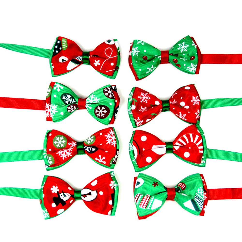 Garvee Pet Collar Christmas Series Bowknot Size Adjustable Collar for Pet Dog Teddy Supplies As Shown 3#