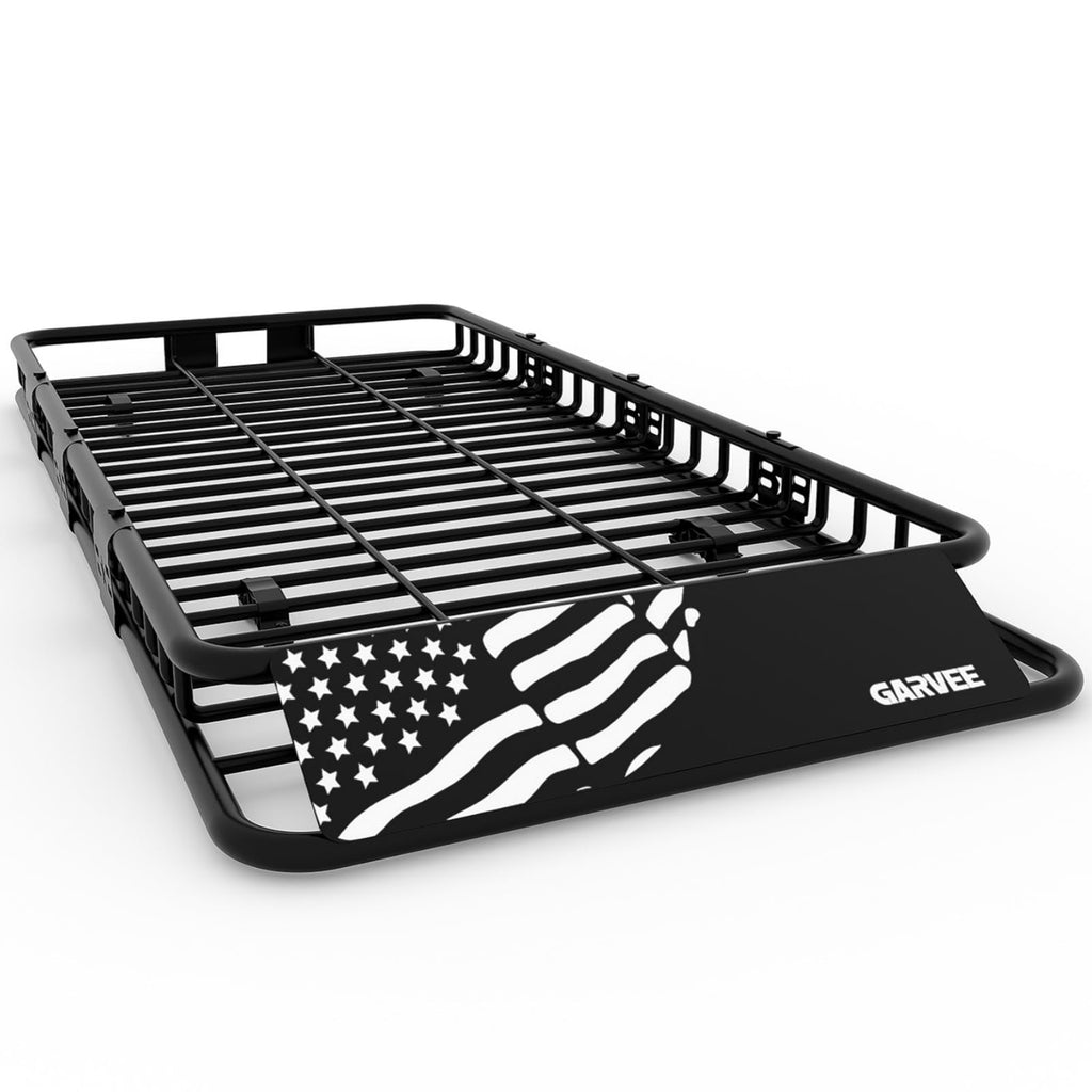 Garvee 84" x 39" x 6" Universal Roof Rack Basket, Heavy Duty Cargo Carrier for SUVs, Trucks, Vehicles, Black