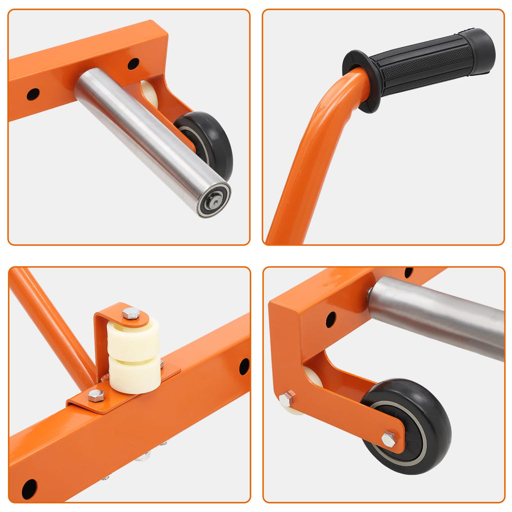 Garvee Tire Wheel Dolly, 330 LBS Adjustable Rolling Truck Tire Cart with 9.6in Rollers, 360° Rotation, Fits 6.5-24.5in Wide Tires for Workshop Garage, Orange