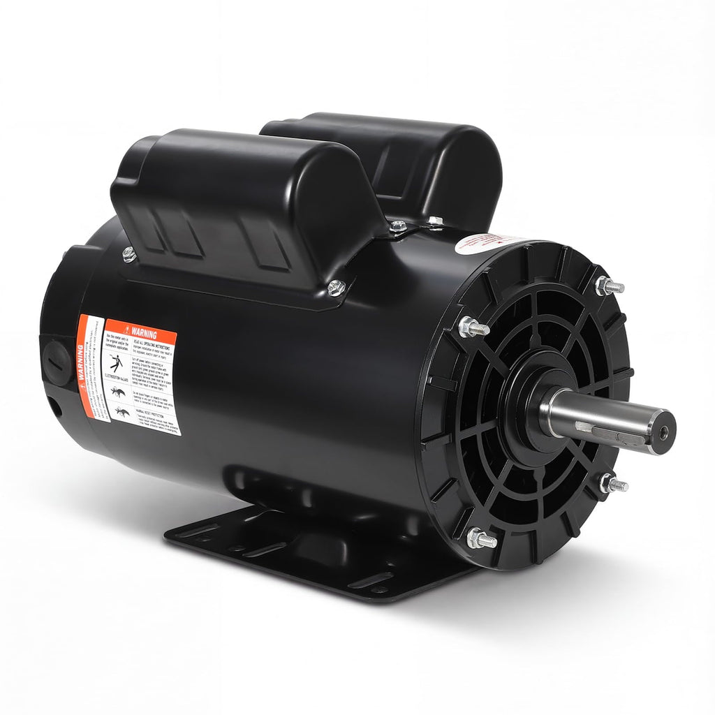 Garvee 5HP Air Compressor Motor 56C Frame Dual Rotation Steel Shell 7/8" Keyed Shaft 2.25" Length CW/CCW 230V General Purpose