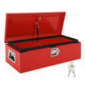 Garvee 39"x13"x9.6" Truck Bed Tool Box, Heavy-Duty Steel Metal Storage Box with Orange Peel Finish for Pickup, RV, and Trailer, Red