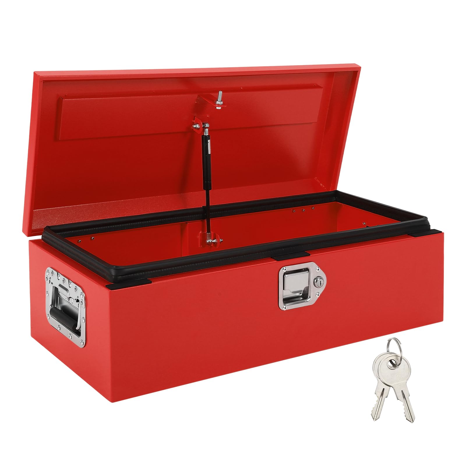 Garvee 39"x13"x9.6" Truck Bed Tool Box, Heavy-Duty Steel Metal Storage Box with Orange Peel Finish for Pickup, RV, and Trailer, Red