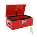 Garvee 20"x12"x10" Truck Bed Tool Box - Heavy-Duty Steel Metal Storage Box with Orange Peel Finish for Pickup, RV, and Trailer, Red