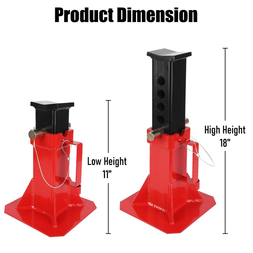 Garvee Heavy-Duty Pipe Jack Stand, 11 -18 Inch Adjustable Folding Pipe Stand, Ideal for Welding, Automotive, and Construction Projects - 12T