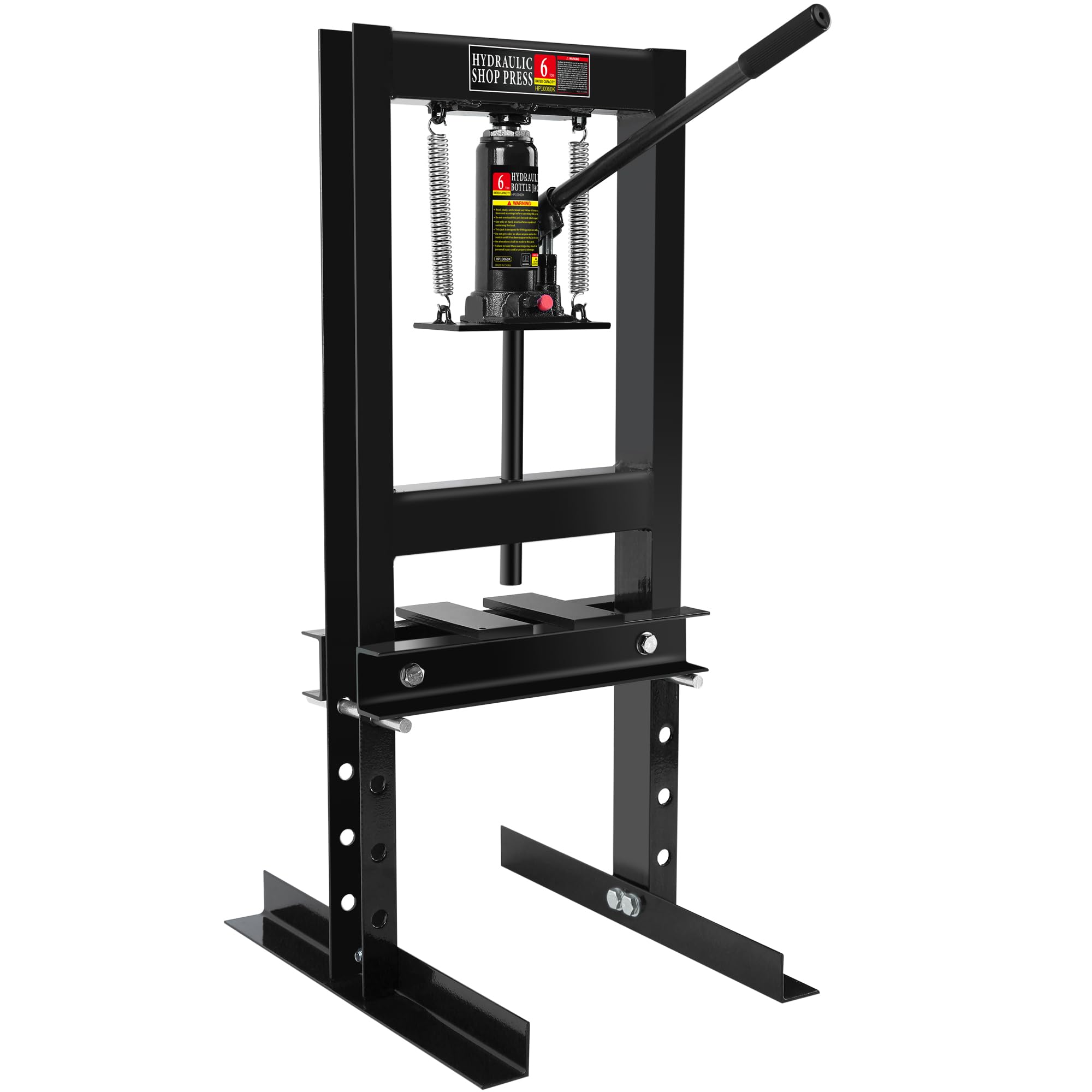 Garvee 6 Ton Hydraulic Press H-Frame Adjustable Shop Press with Stamping Plates for Garage Floor Use